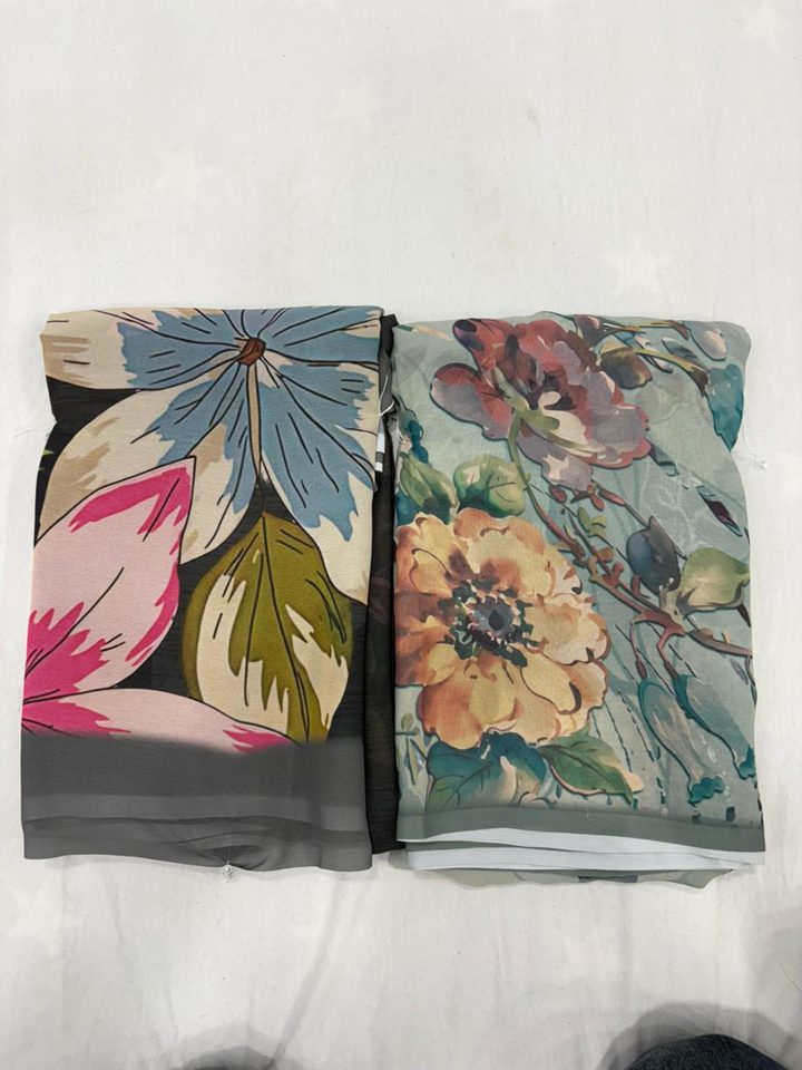 Digital print saree, saree manufacturer MD Textiles (Sapna Sarees), Surat